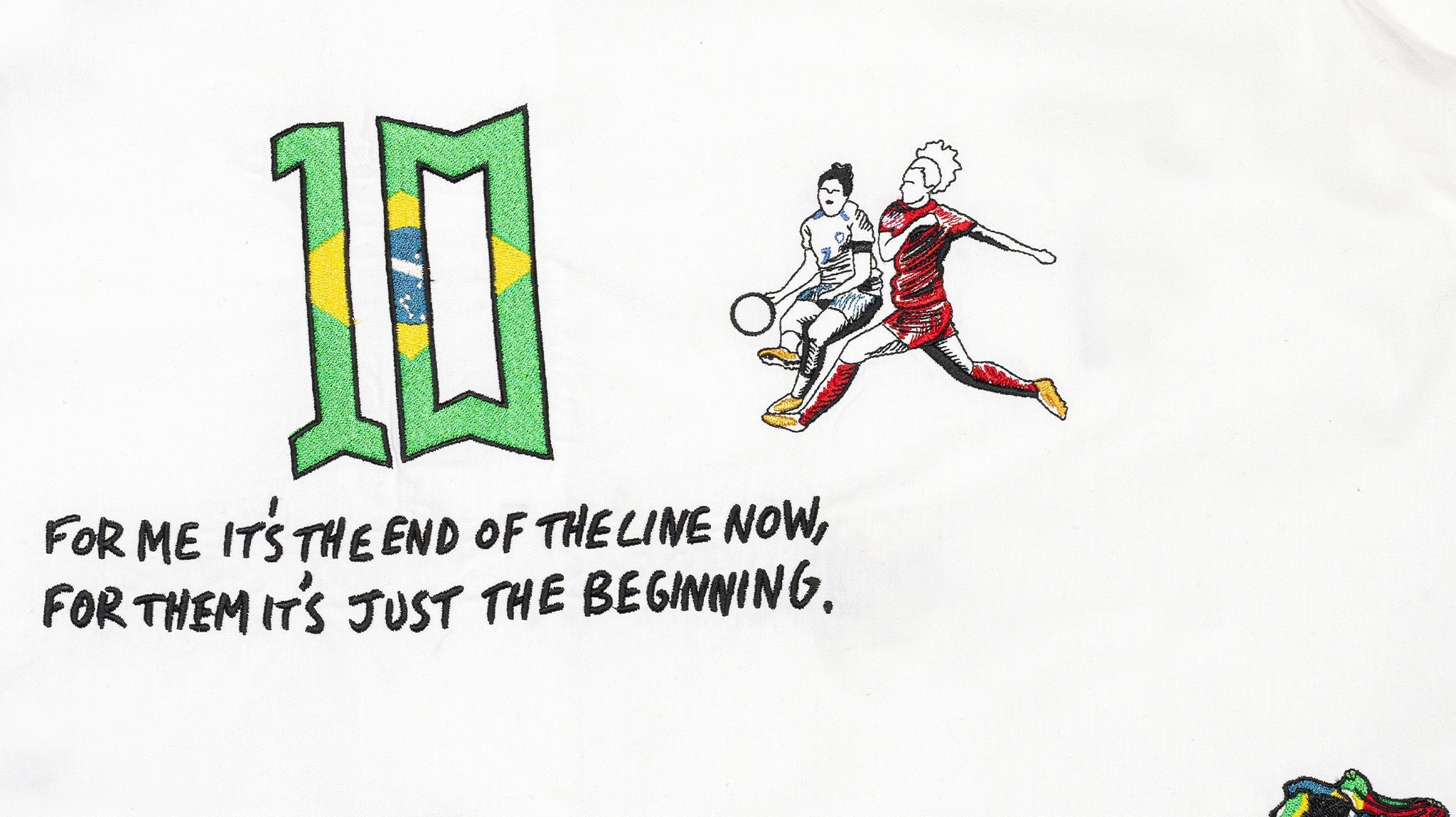 Leah Williamson wearing Art of Football reworked shirt at the World Cup in Sydney