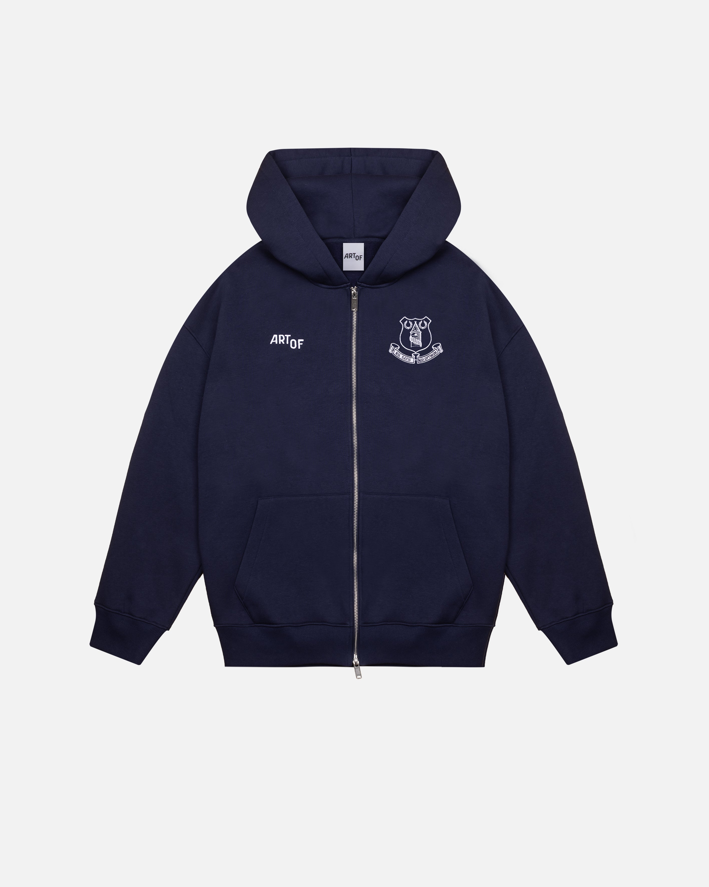 ART OF x Everton Zip Through Hoodie | EFC Debossed Football Sweat