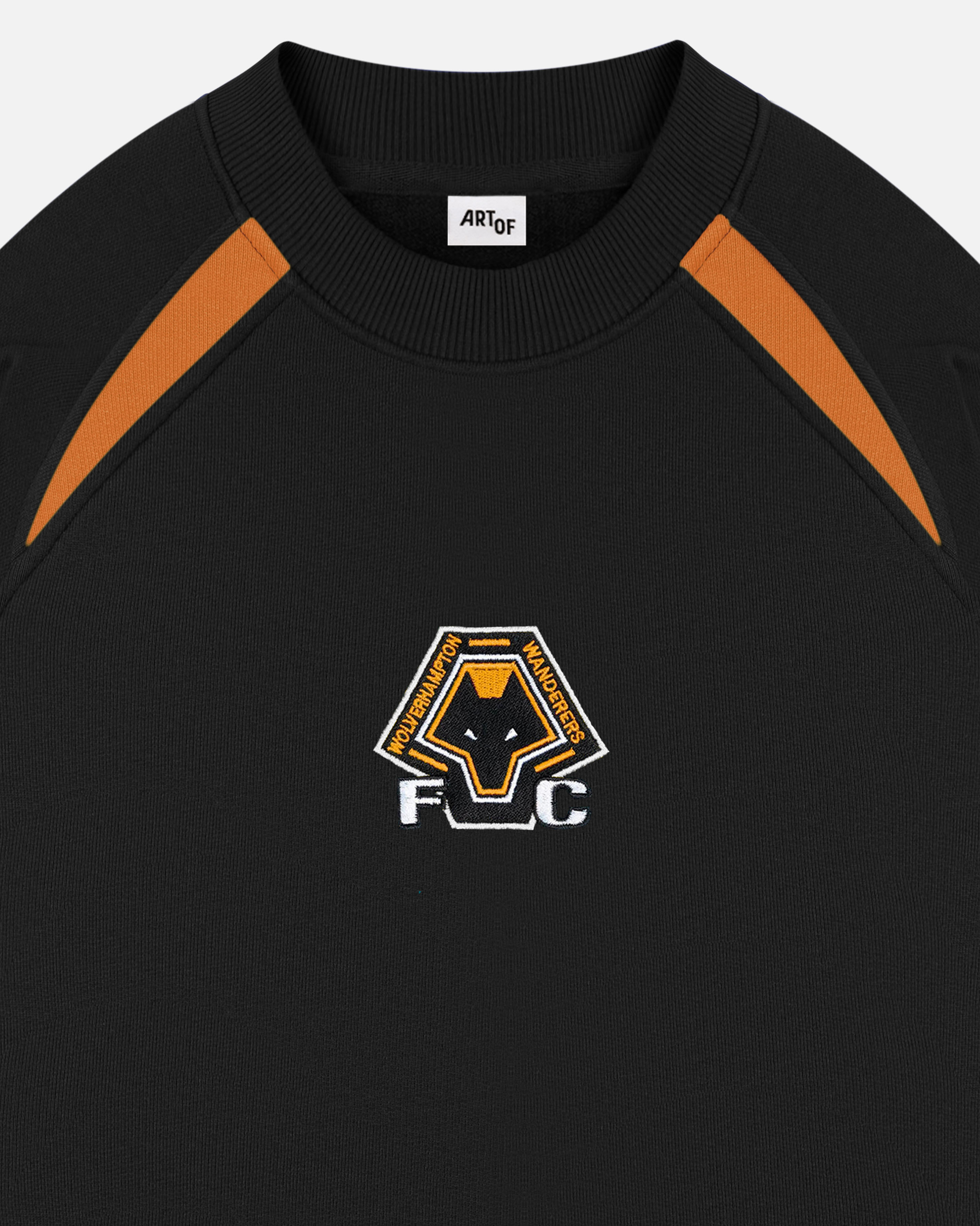 ART OF Football x Wolves Black & Orange Panelled Sweat | AOF x WWFC
