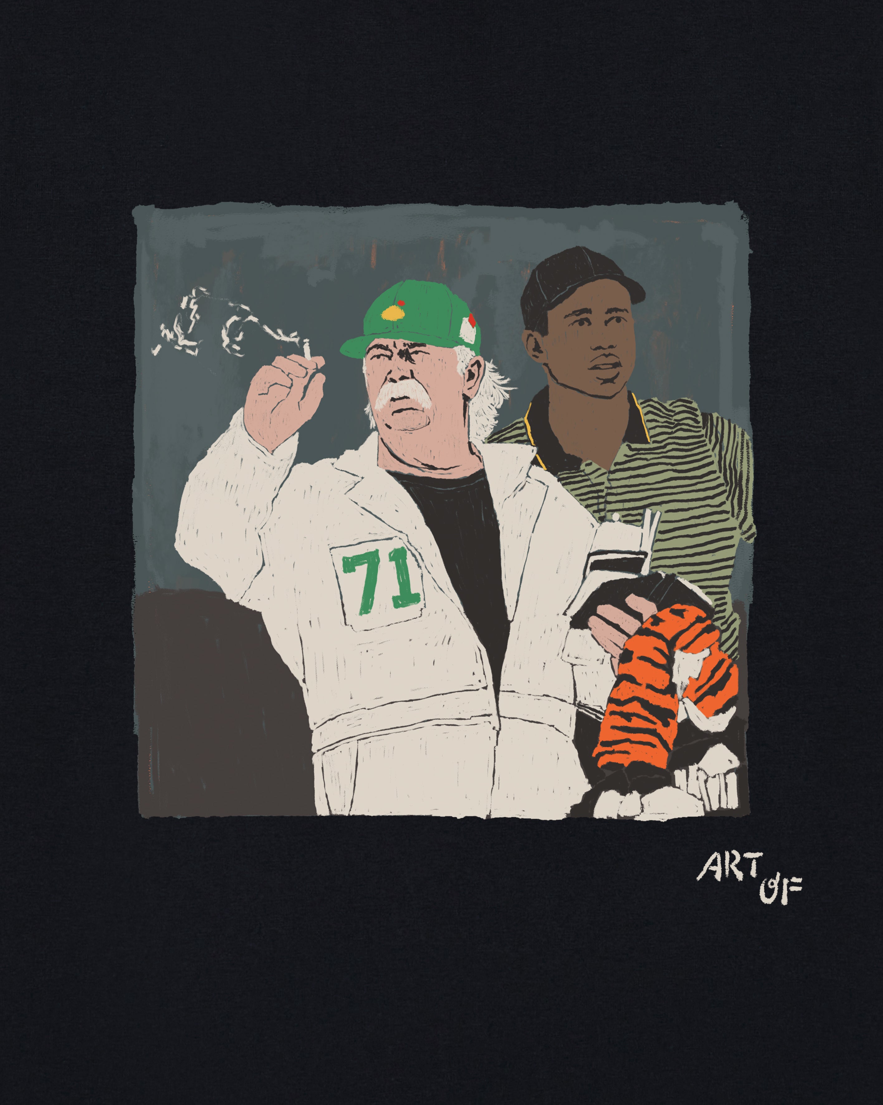 ART OF Smoke Signals Tee | Black Graphic Golf T-shirt