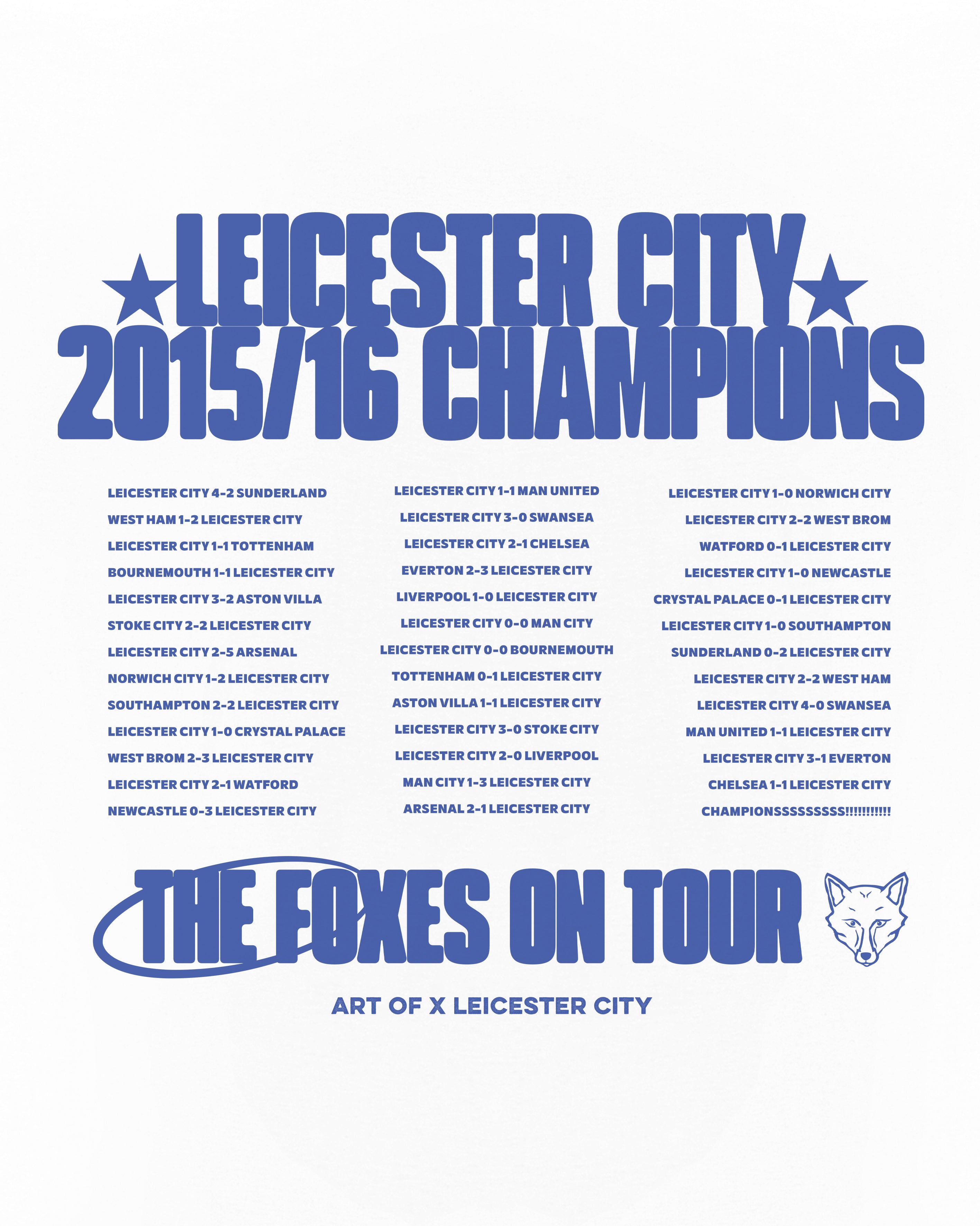 ART OF x Leicester Rave Line Up Tee | White Graphic Football T-shirt