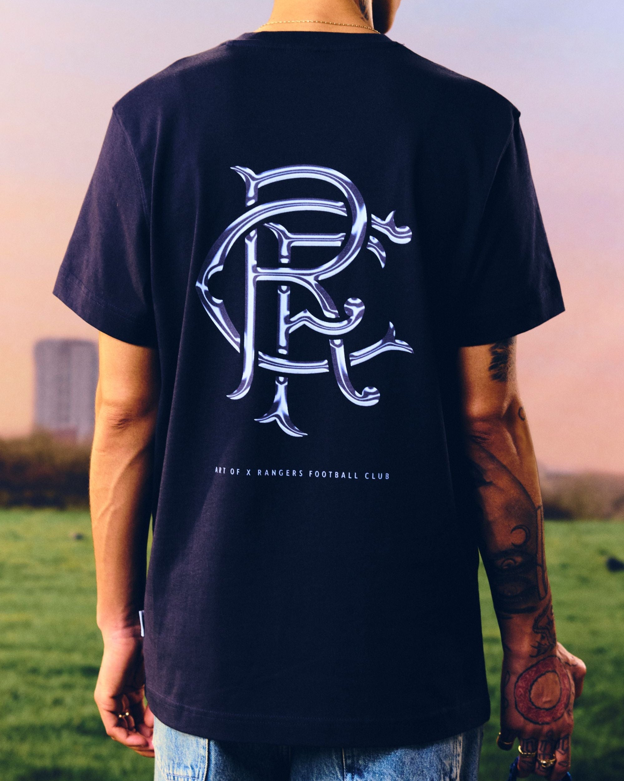 ART OF x Rangers 00s Graphic Tee | RFC Navy Printed Football T-shirt