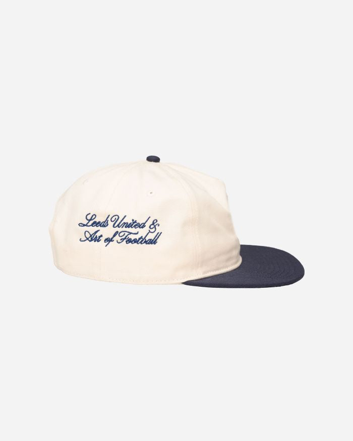 ART OF Football x Leeds Two Tone Cap | AOF x LUFC White &amp; Navy Hat