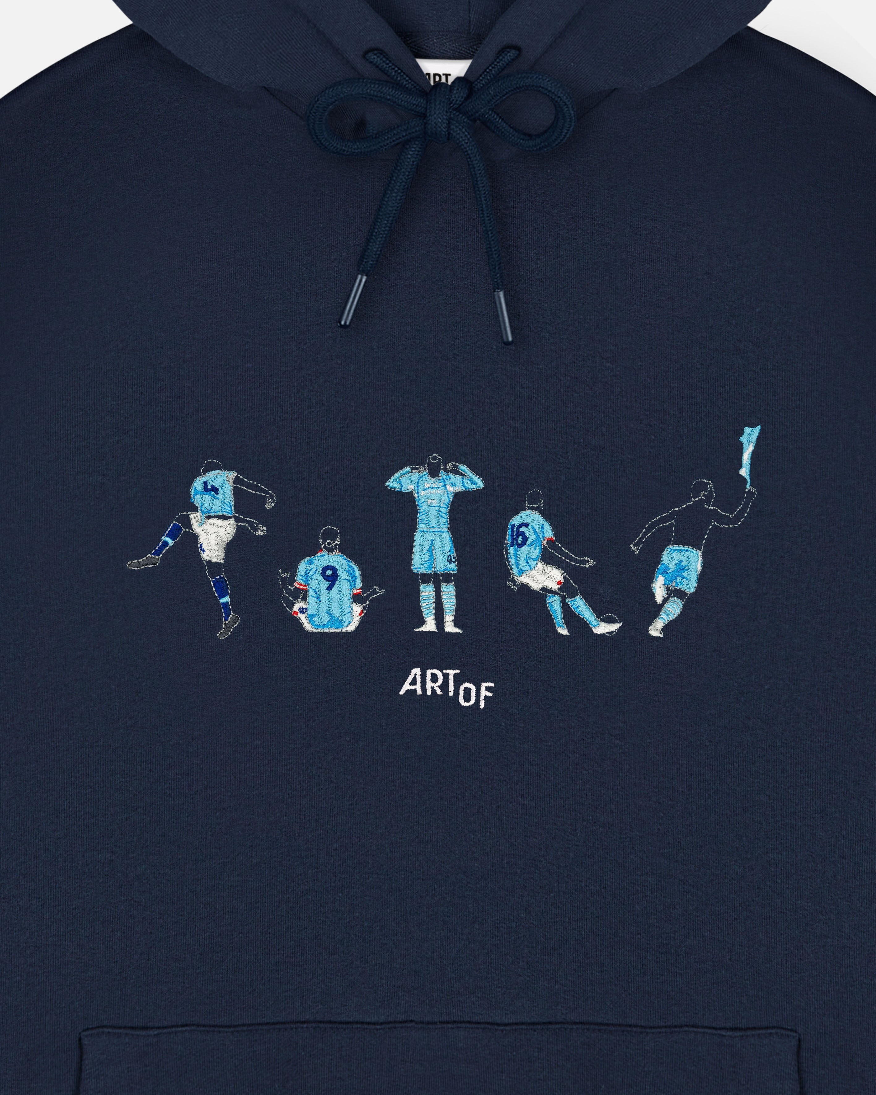 ART OF Football x MCFC Embroidered Icons Navy Hoodie | AOF Sweat