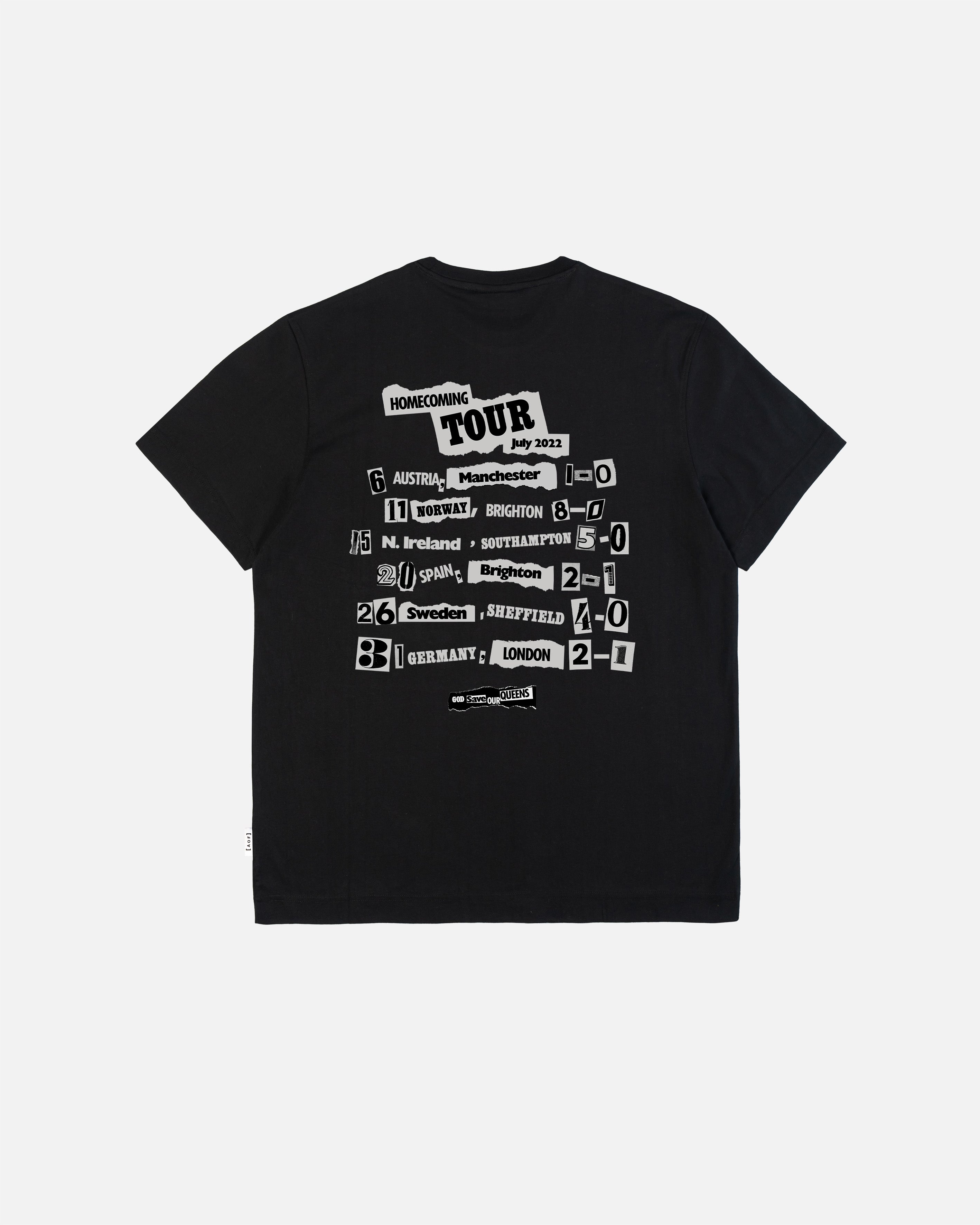 AOF God Save Our Queens Tee | Black Graphic T-shirt | Art of Football