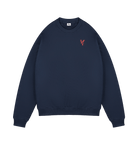 Navy Printed Sweater Front