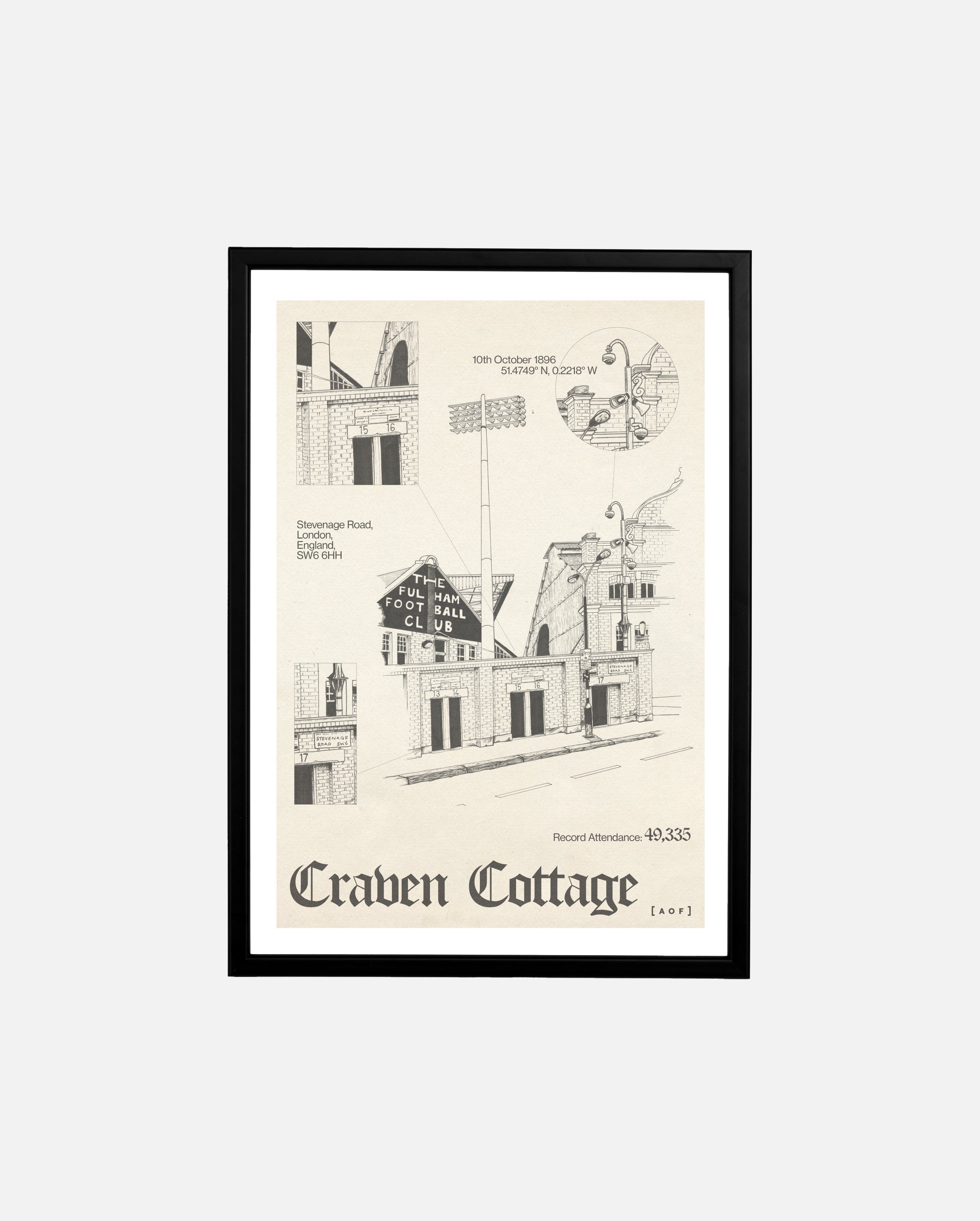 Craven Cottage Blueprint - Print