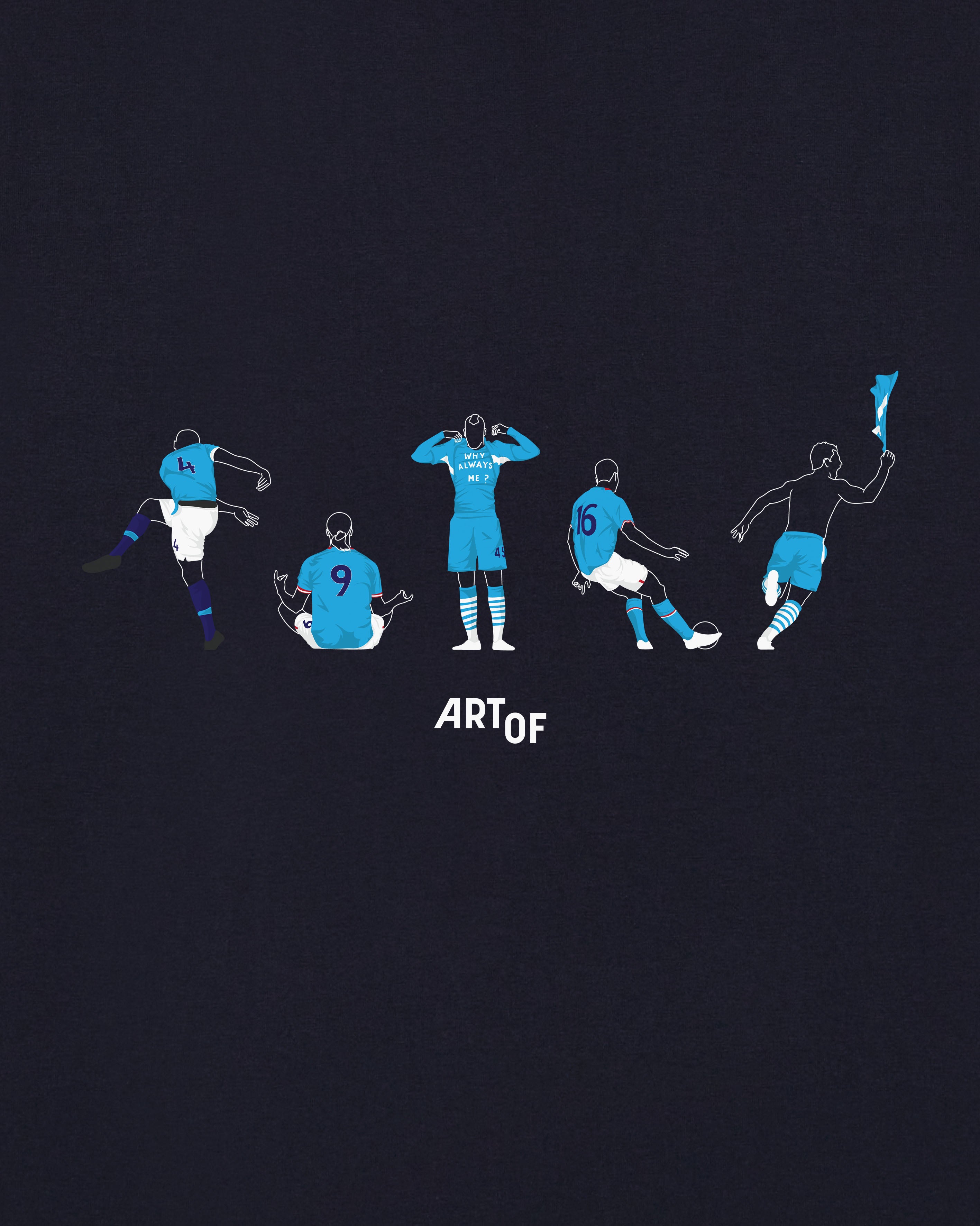 ART OF Football MCFC Printed Icons Tee | AOF Navy Graphic T-shirt